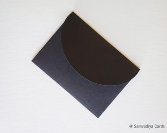 Premium Envelopes A7 Size round flap, Handmade cotton paper invitation envelopes, A7 size enevelopes, natural black envelope
