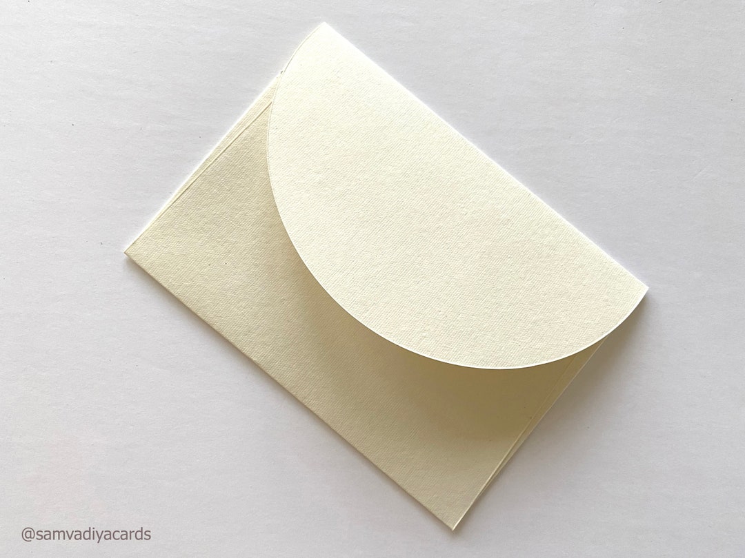 Premium Envelopes A7 Size Round Flap, Handmade Cotton Paper Invitation ...