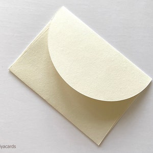 Premium Envelopes A7 Size round flap, Handmade cotton paper invitation envelopes, A7 size envelopes, butter cream - Cream