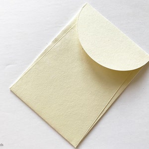 Premium Envelope: Specialty Envelope A7 Size, portrait round flap. Handmade envelope, made from natural cotton handmade paper, Cream, butter