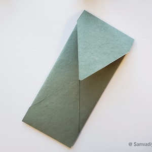 Premium Envelope 1: Specialty Envelope #10 Size, handmade, made from cotton handmade paper willow or sage or light green
