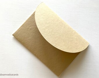 Premium Envelopes A7 Size round flap, Handmade cotton paper invitation envelopes, A7 size envelopes, beige - Sand