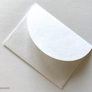 Premium Envelopes A7 Size round flap, Handmade cotton paper invitation envelopes, A7 size envelopes, natural white - White