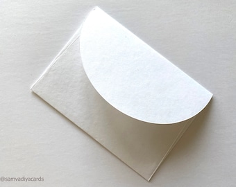 Premium Envelopes A7 Size round flap, Handmade cotton paper invitation envelopes, A7 size envelopes, natural white - White