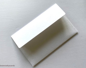 Premium Envelope A9 Size, Handmade Envelopes for wedding invitations or special events, natural cotton paper envelopes - White