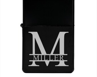 Metal Lighter, Engraved Metal Lighter, Split Monogram, Groomsman Gift, Wedding Party Gift, Wedding Lighter, Nice Lighter, Custom Lighter