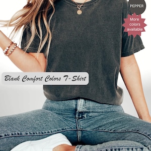 Blank Comfort Colors Shirt Comfort Colors 1717 Plain Oversized Clothing C1717 Trendy Unisex Tees Soft Vintage Colored Washed T-Shirt