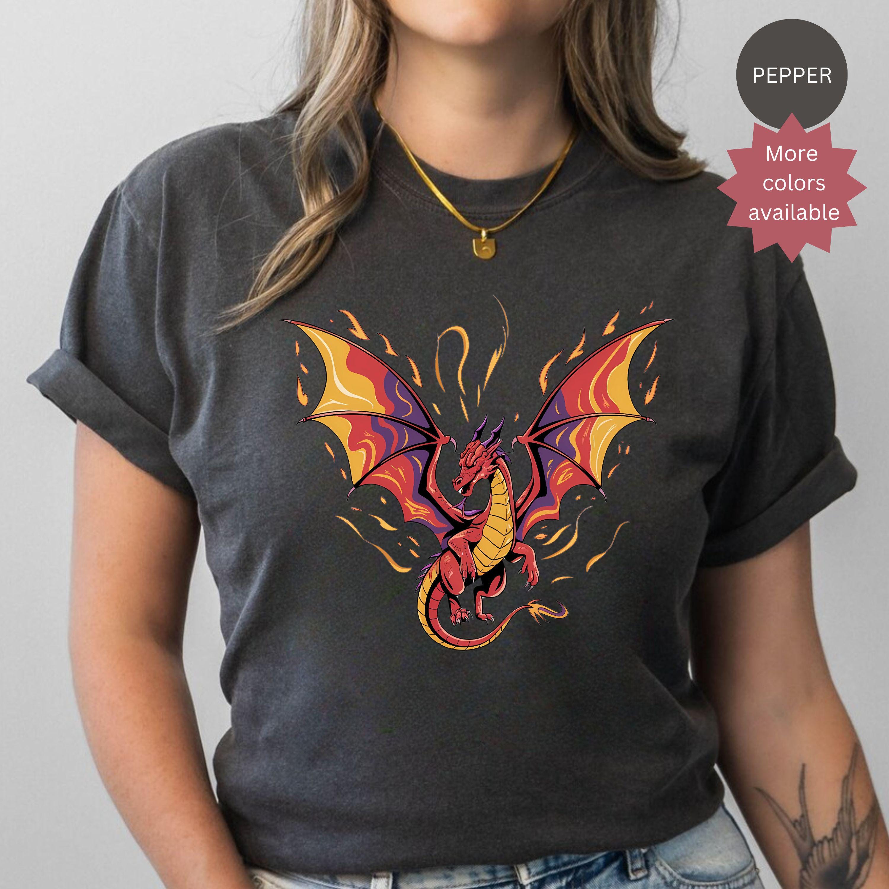 Dragon Wings Of Fire T-shirt Fantasy Bookish Fire Breathing Tee Medieval Fantasy Shirt Flame Dragon Graphic Shirt Glory Dragon Shirt