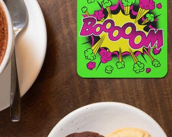 Posavasos de corcho coloridos BOOM / Juego de posavasos cuadrados de corcho / Hecho en Australia