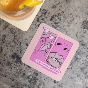 Colourful Kissing Coasters | Corkwood Square Drink Coaster Set | Made in Australia