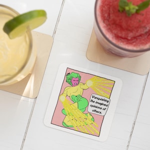 Colourful Action Coasters | Corkwood Square Drink Coaster Set | Made in Australia
