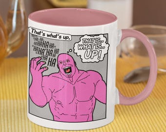 Taza colorida "Whats Up" / Taza con dibujo gráfico de cómic / Amantes del café y el té / Fabricada en Australia