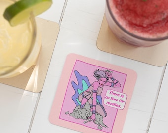 Posavasos de superhéroes coloridos / Juego de posavasos cuadrados de madera de corcho / Hecho en Australia