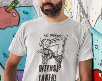 No Defence? Offense Taken! | Unisex Soft-style Cotton Basketball T-Shirt | Made in Australia