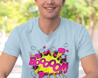 Camiseta gráfica Comic BOOM / Camiseta unisex de algodón grueso / Fabricada en Australia