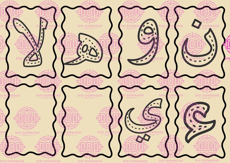 Arabic Alphabet Tracing Flashcards - Etsy