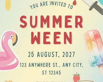 Summerween Party Invitation: Spooky Summer Printable (Digital Download)