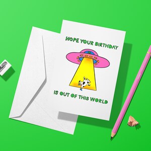 UFO Birthday Card