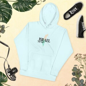 Sudadera unisex con capucha de la Tierra de Israel: diseño de mapa elegante