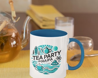 Tea Party in Haifa Mug – Celebrate Israel's Beauty, Jewish Gift (Ceramic)