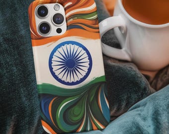 Indian Flag iPhone Case – Cultural Art Tough Phone Cover, India Pride Phone Case, Patriotic Indian Gift