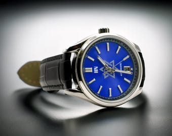 Star of David Watch – Blue Dial, Stainless Steel, Jewish Gift