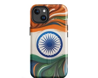 Indian Flag Art iPhone Case – MagSafe Compatible, Cultural Design, India Pride Phone Case, Patriotic Indian Gift