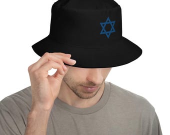 Star of David Embroidered Bucket Hat – Stand with Israel in Style