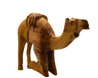 Handcrafted Olive Wood Camel Figurine
