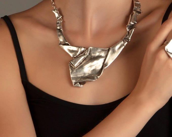 Featured listing image: Boho jewelry, Silver jewelry, Ethnic jewelry, Statement necklace, Modern Pendant, Hippy jewelry, Boho chic, Antique Necklace, gift for mum
