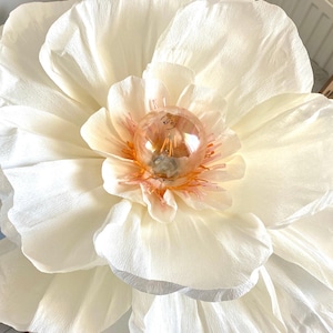 Mother’s Day gift flower ceiling light, large white floral pendant lamp, elegant blooming chandelier for bedroom or living room decor