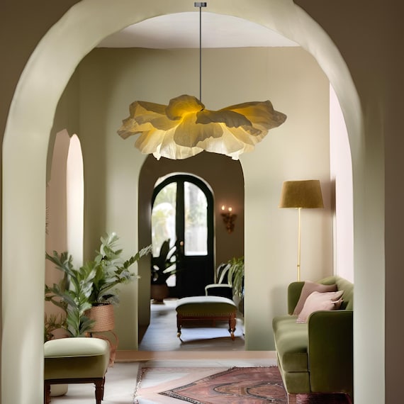 Nature Inspired Handmade Leaf Chandelier Graceful Pendant
