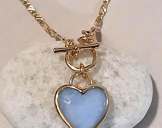 Blue Heart Pendant Necklace