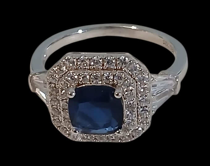 Sapphire cz sterling silver 925 Ring