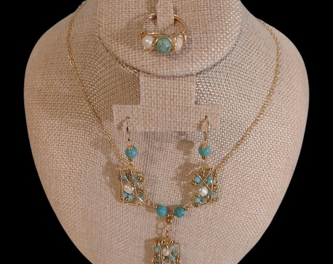 Pearl & Turquoise 3 piece set.