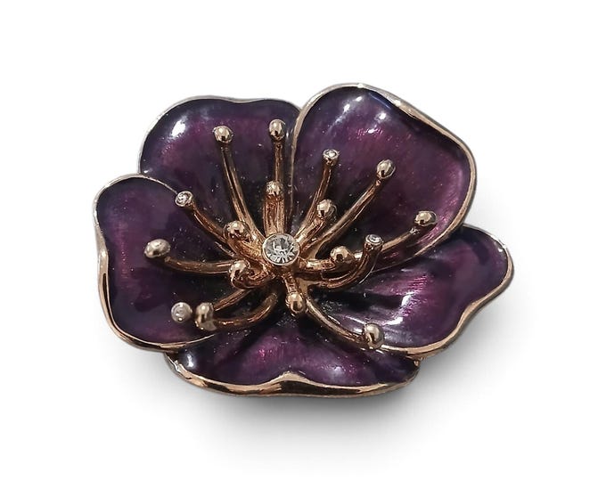 Monet Gold tone enamel brooch