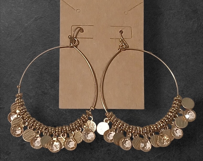 Bohemian tassel earrings, old gold.