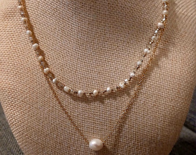 Pearl choker and chain set