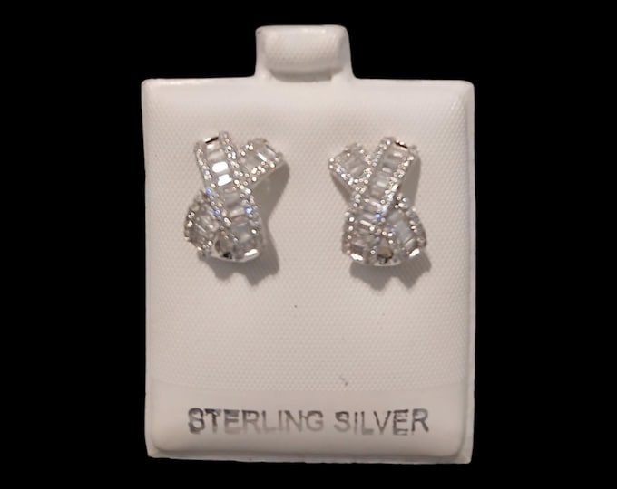 Sterling silver Baguette Earring