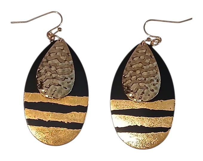 Black and gold earrings