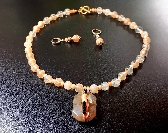 Rutilated Quartz gemstone necklace set
