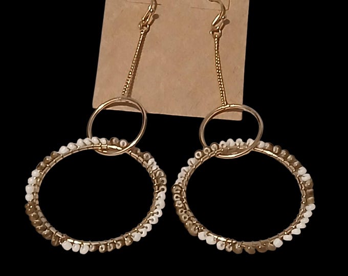 Agate Dangle Earrings - Gray Stone Geometric Statement Piece