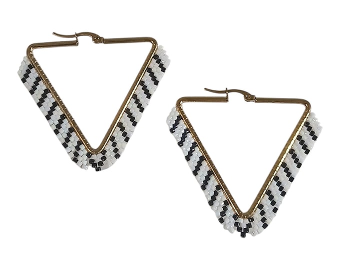 Black and white triangle hoops