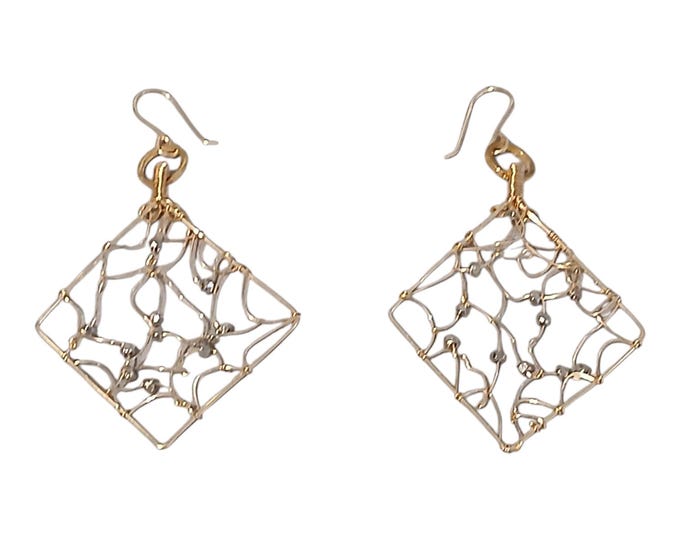Crochet wire geometric earrings
