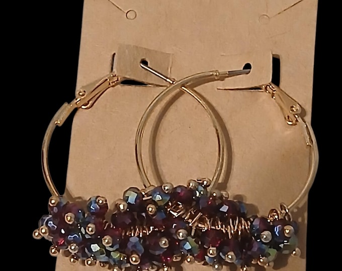 Rainbow Garnet hoops