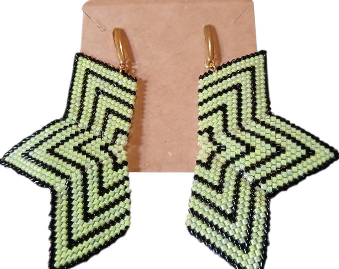 Miyuki half star earrings.