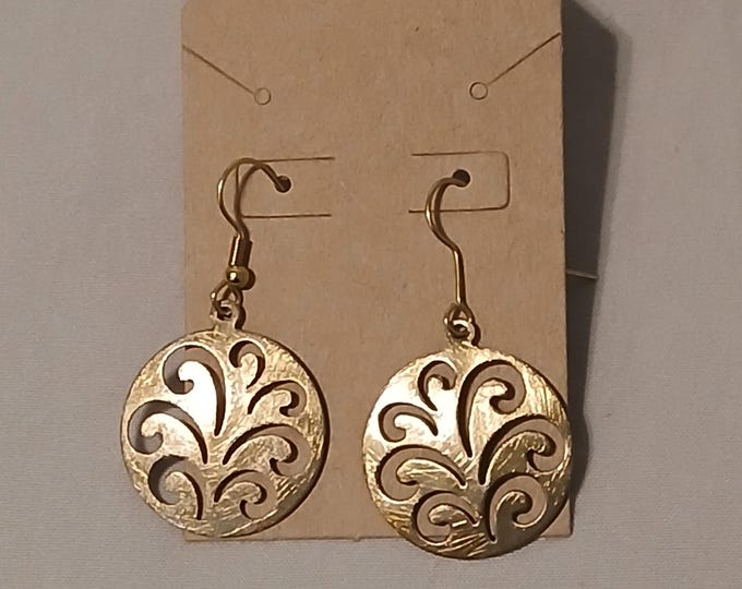 Vintage Round Cutout Earrings - Satin Finish