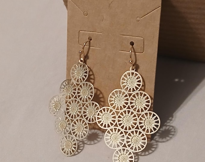 Filigree Dangle Earrings - Diamond Cut Cell Design