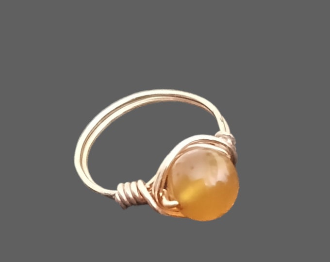 Gold plated Citrine ring.