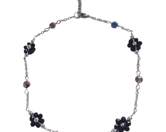 Black Daisy flower Anklet